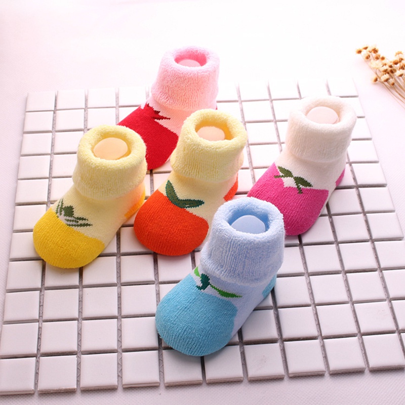 Set 5 Đôi Tất Thiết Kế Dày Dặn Thời Trang Mùa Thu Đông Dành Cho Bé Từ 0-3 Tuổi