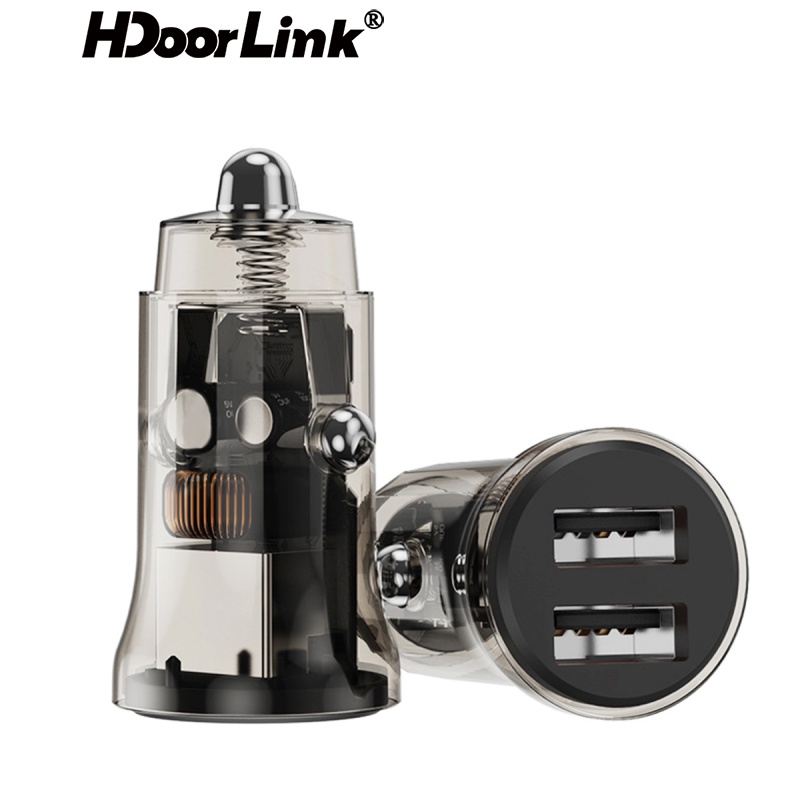 Cốc Sạc Nhanh Điện Thoại Di Động HdoorLink Mini Hai Cổng PD 3.0 3A 48W Cho Xe Hơi