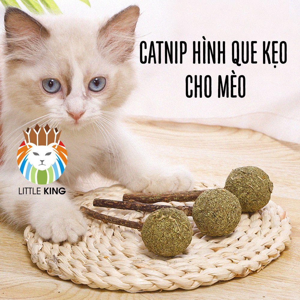 Catnip cho mèo hình que kẹo, cỏ bạc hà mèo giúp mèo thư giãn Little King pet shop