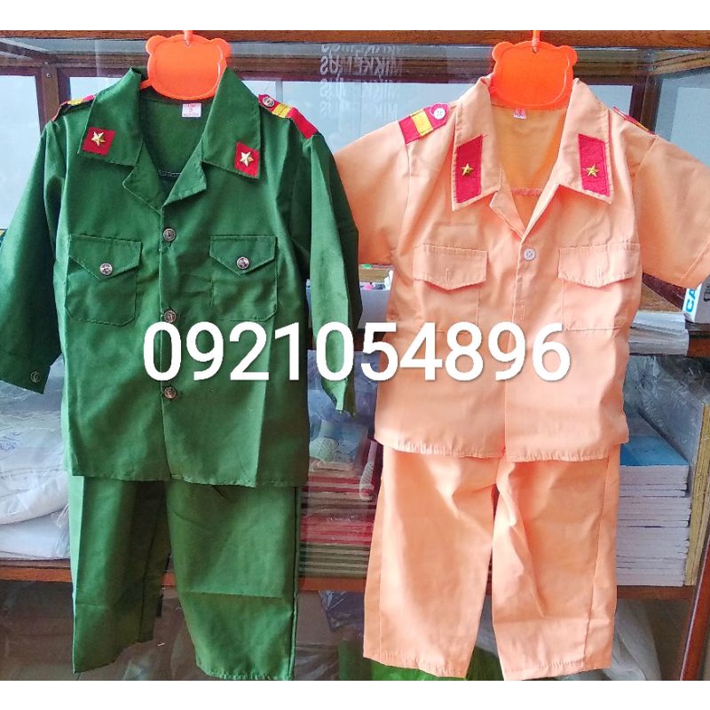 Bộ trẻ em công an rằn ri thời trang lính nhí hàng đẹp cho bé mầm non tiểu học