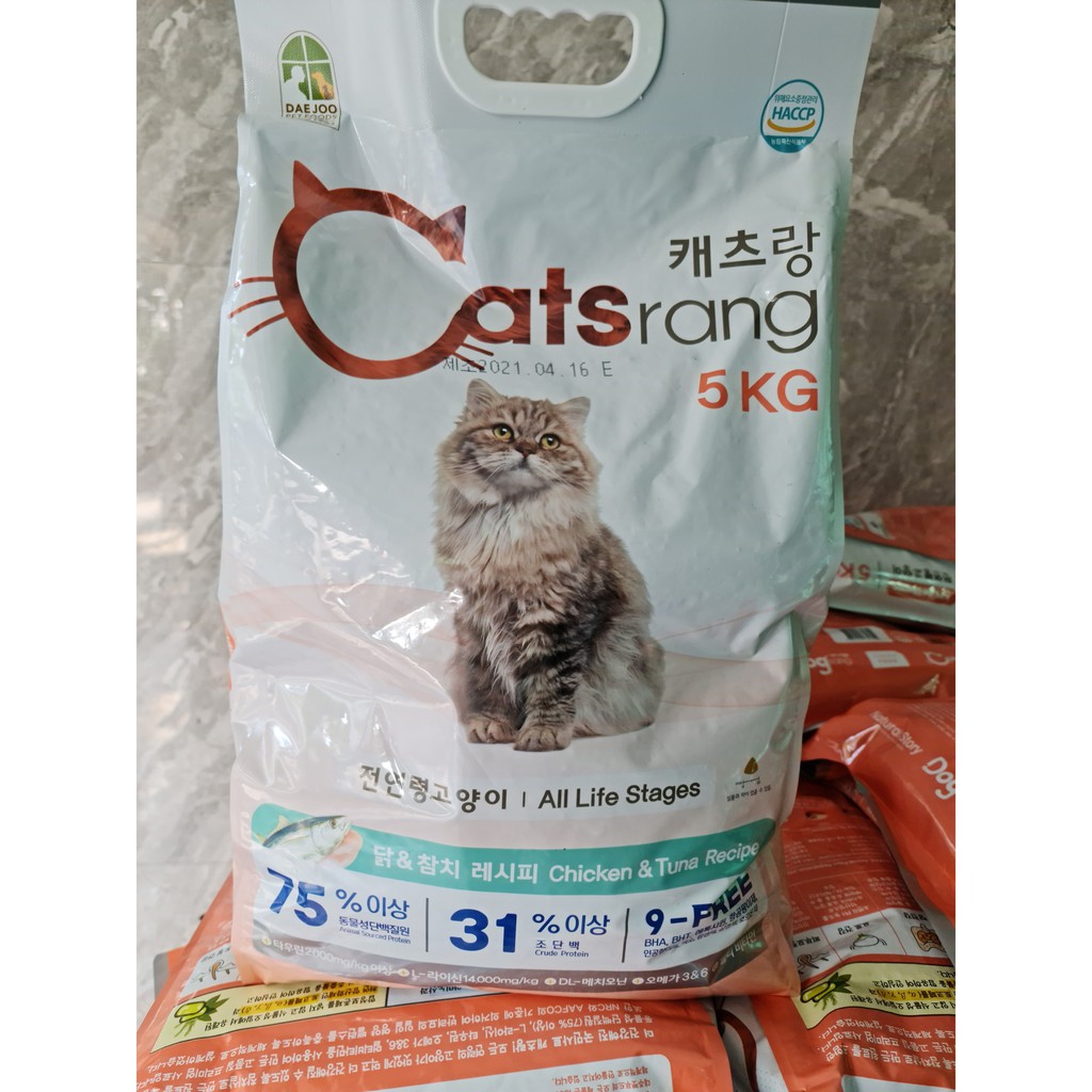 Thức ăn mèo Catsrang 5kg Hàn Quốc - Bao bì mới (Chất lượng tăng)