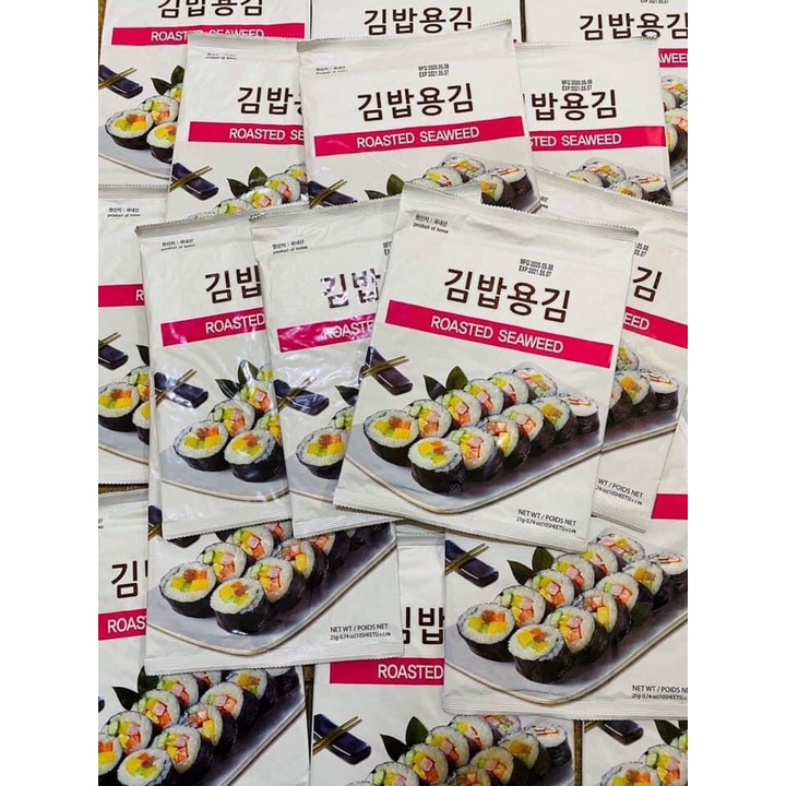 [Siêu Ngon] Rong biển cuộn cơm (GimBap) Roasted Seaweed gói 21g (10 lá)