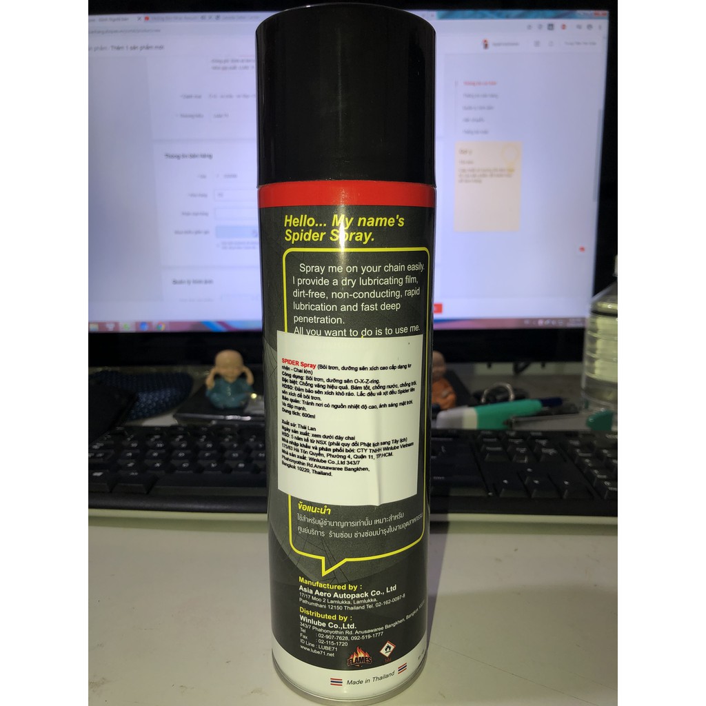 Chai Xịt Dưỡng Sên Xích Spider Spray 600ml Lube71