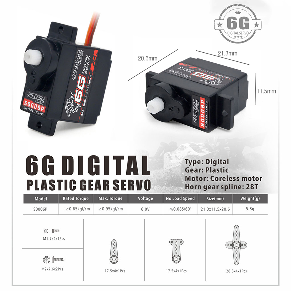 Động Cơ Servo 2g 3.7g 4.3g 6g 8g Micro Mini Cho Máy Bay Điều Khiển Từ Xa 1/24 RC