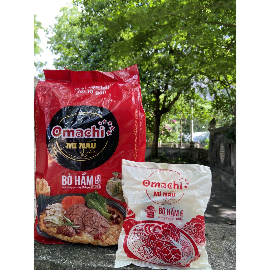 BỊCH 10 GÓI MÌ NẤU 4 PHÚT OMACHI BÒ HẦM 100G