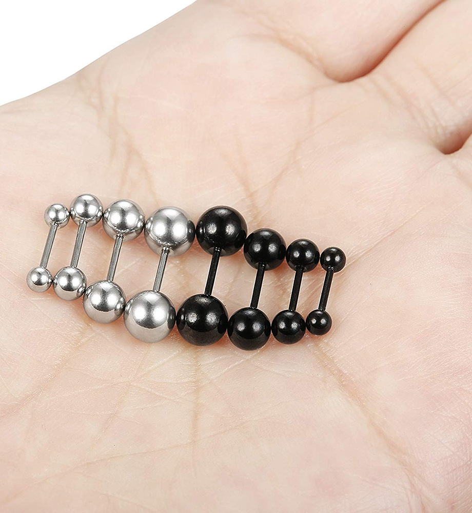 Đôi hoa tai dạng bi kiểu quả tạ phong cách Hàn Quốc xinh xắn dành cho nữ