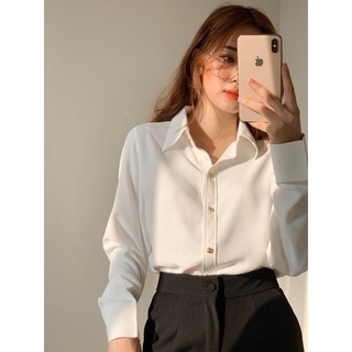 Áo sơ mi nữ lụa mềm cổ đức Lucci Harriet
