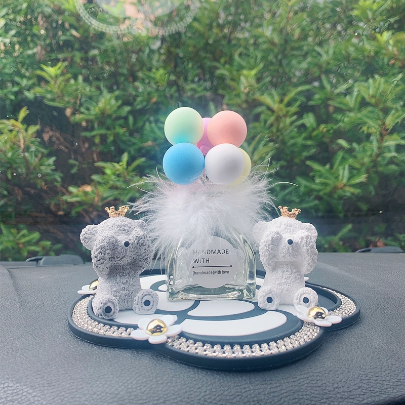 Set decor gấu bịt mắt trang trí taplo ô tô, taplo xe hơi tặng kèm tinh dầu - D&A shop