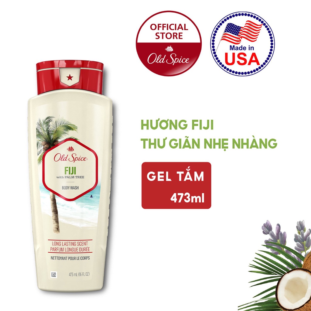 COMBO Hương Fiji Cây Cọ Biển | Sữa tắm & Lăn Khử Mùi Old Spice Fiji with Palm Tree | Chính hãng USA