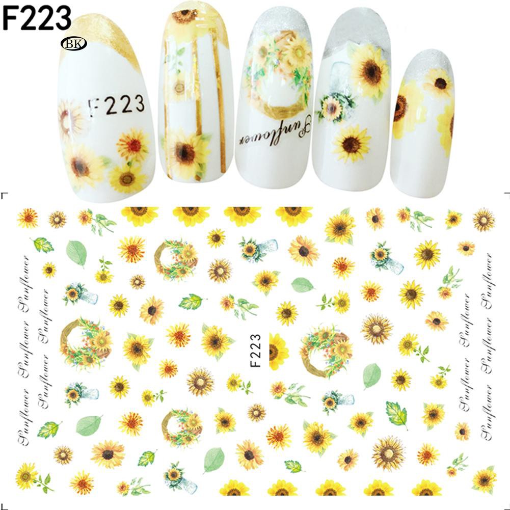 ]Miếng Sticker dán móng tay chủ đề hoa lá thiết kế đa dạng