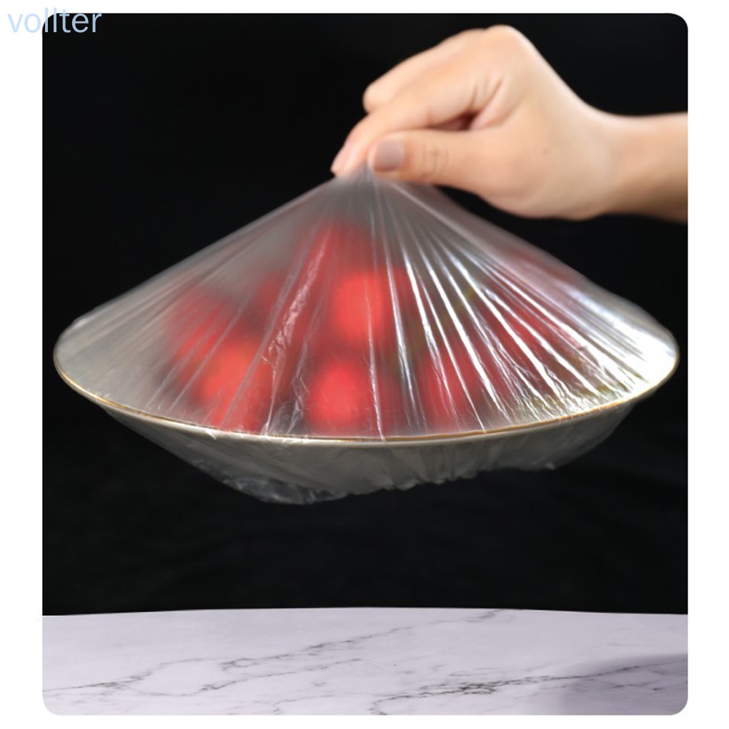 100 Vỏ bọc bảo quản thực phẩm tươi co giãn bằng nhựa trong suốt tiện dụng