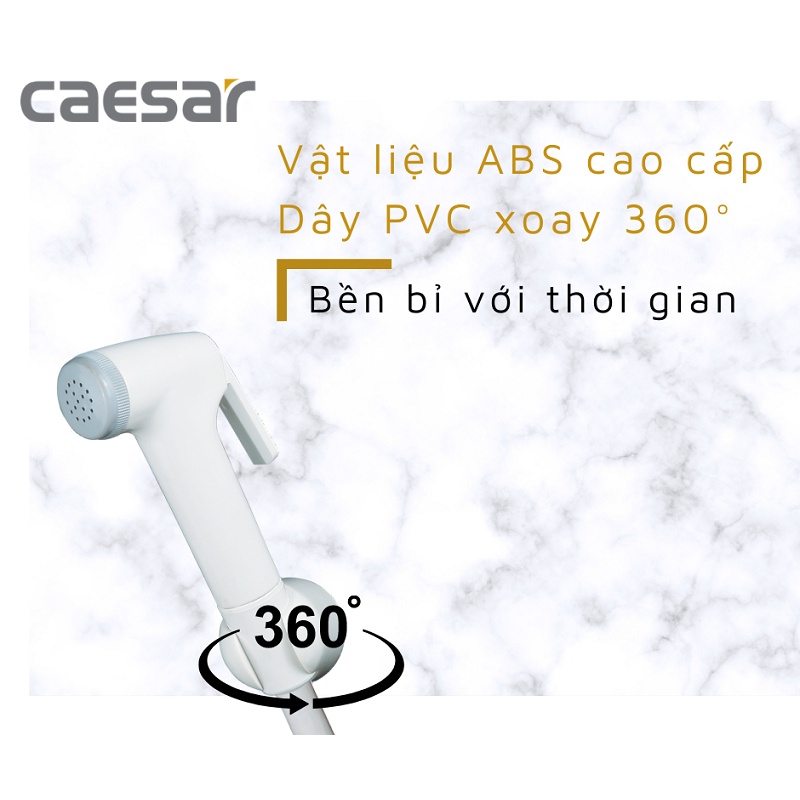 Vòi xịt nhựa Caesar BS304A, vòi rửa vệ sinh phòng tắm, Cam kết chính hãng