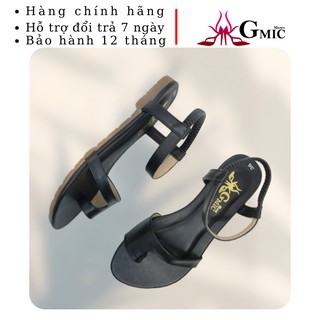 Sandal nữ xỏ ngón dây ngang da mềm êm chân cao cấp đế cao su chống trơn GMIC QUSA20213