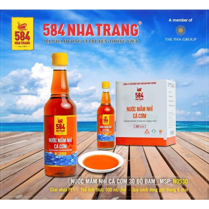 Nước mắm Nhỉ Cá Cơm 30 độ đạm - 584 Nha Trang - Chai PET 500ml, Date luôn mới nhất