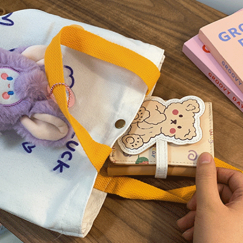 Túi vải In Họa Tiết Hoạt Hình Dễ Thương Phong Cách Hàn Quốc Cho Nữ