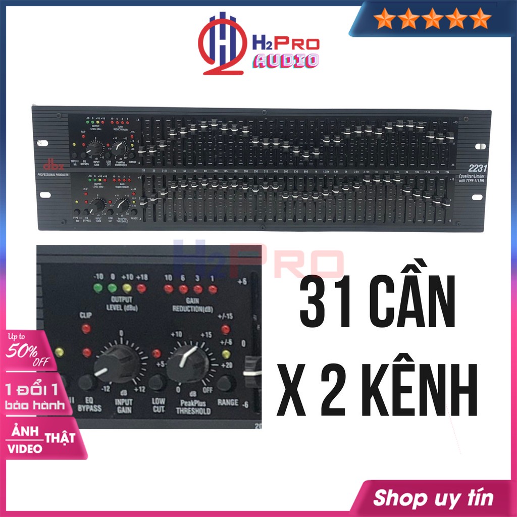 Lọc Xì Equalizer, Bộ Lọc Âm Thanh Dbx 2231 Cao Cấp, Nguồn Xuyến, 31X2 Cần Chỉnh Âm Thanh Sắc Nét (Tặng 4 Jack 6Ly Ra Av)