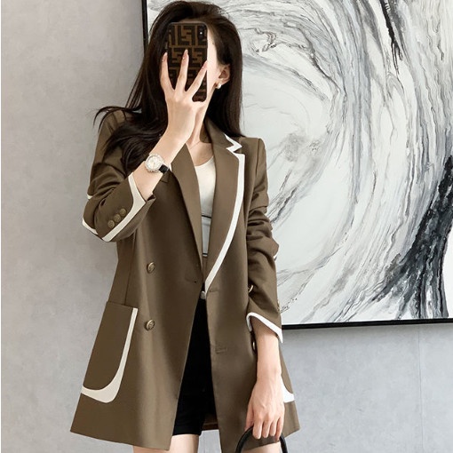 Áo Blazer- Vest Thu Đông Phối Kẻ Phong Cách Ulzzang Dành Cho Nữ, Hai Màu Đen, Nâu Tây, Hàng Loại 1, V11-Kilafashions.vn