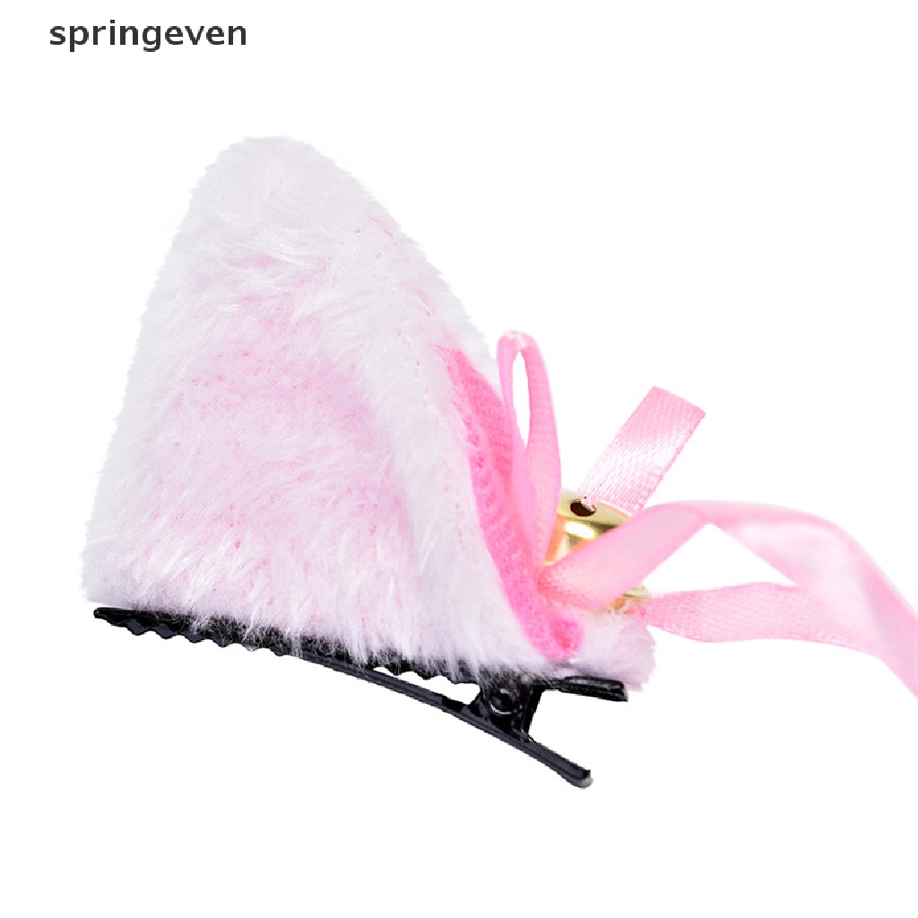 Kẹp Tóc Hình Tai Mèo Phối Lông Đáng Yêu Cho Nữ