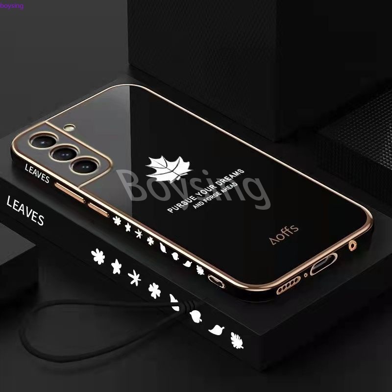 Ốp Điện Thoại Mạ Điện Họa Tiết Lá Phong Cho Samsung S10 S21 Plus Ultra note 10 20 Plus Ultra