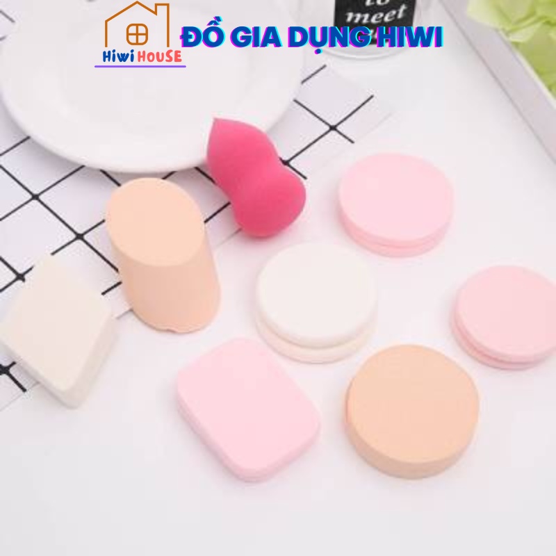 Set 6 bông mút trang điểm siêu cute đẹp mịn đàn hồi cực tốt, miếng mút trang điểm, tán kem, tán phấn