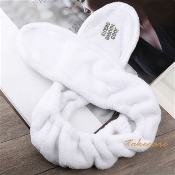 Băng đô lông nhung quấn đầu có viền dây thép tự điều chỉnh tiện lợi cho nữ khi tắm / rửa mặt / trang điểm