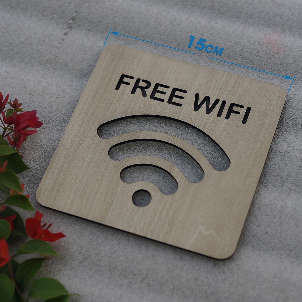 [ GIÁ SỐC ] Bảng Gỗ Decor Quán Free Wifi trang trí cao cấp hiện đại