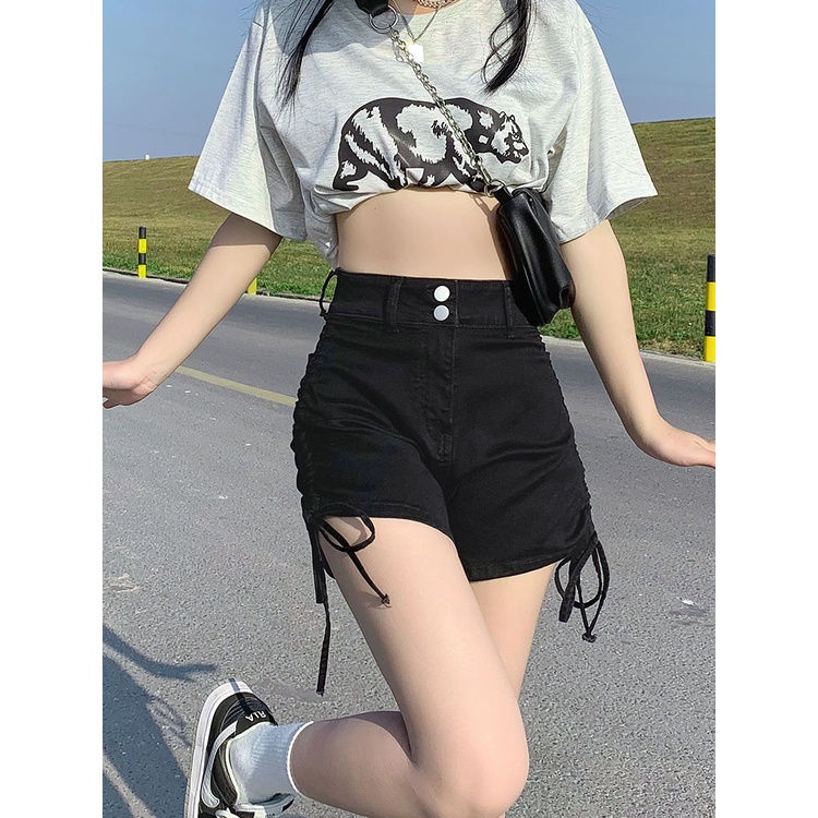 Quần đùi nữ, quần nữ jeans rút dây 2 bên size S M L SKUQ-20E