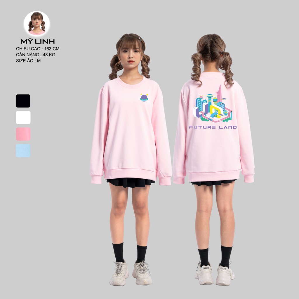 Áo Sweater Form Rộng Nam Nữ URBAN OUTFITS In FUTURE LAND SWO24 Thun Cotton Nỉ 4 Chiều Local Brand | BigBuy360 - bigbuy360.vn