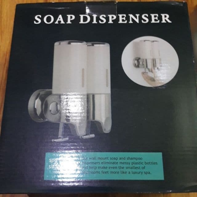 Hộp đôi (450mlx2) đựng nước rửa tay treo tường màu đỏ | BigBuy360 - bigbuy360.vn