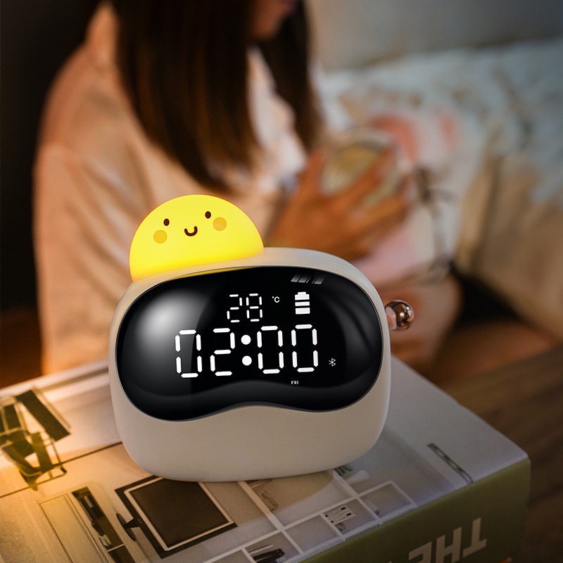 Đồng Hồ Báo Thức Điện Tử Hình Trứng Điều Khiển Bằng Giọng Nói Đa Năng