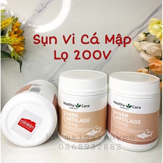 [Đủ Bill+Tem Chemist] Sụn Vi Cá Mập Úc Giảm Đau Cứng Khớp SHARK CARTILAGE 750MG, Lọ 200 viên