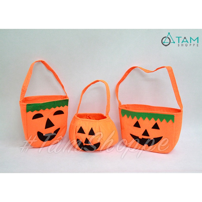 Túi đựng kẹo Halloween vải nỉ nhiều kiểu HLW-HDK-04