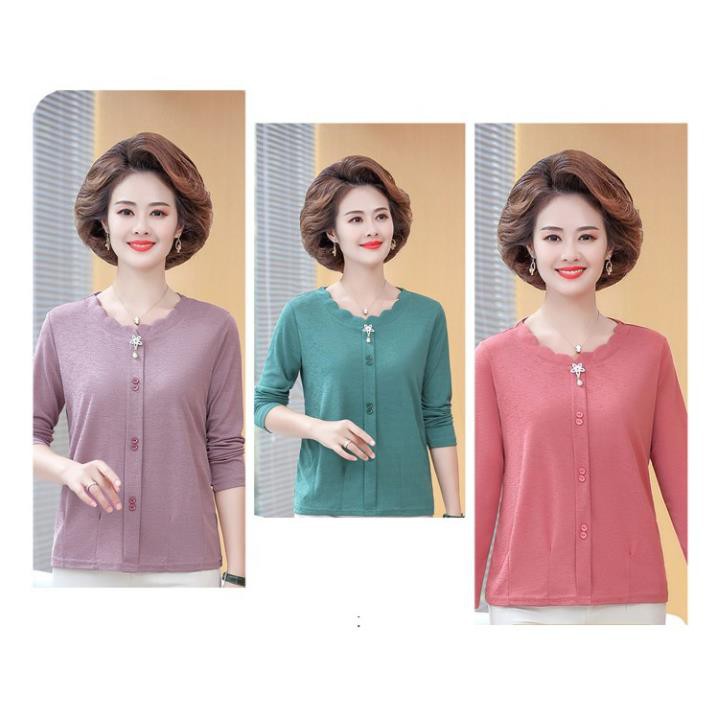 Áo sơ mi nữ trung niên, áo sơ mi thun cho mẹ yêu