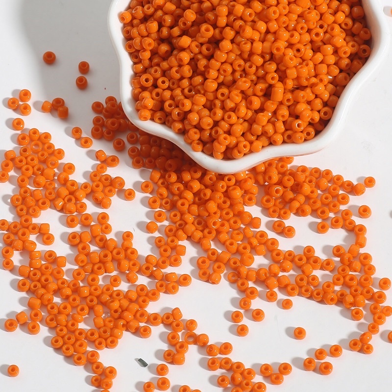 50g Hạt Cườm Tấm Đục Nhiều Màu 3MM Dùng Làm Trang Sức Xỏ Vòng Tay