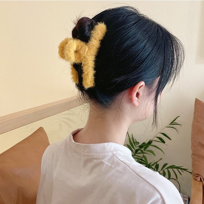 Kẹp Tóc Càng Cua Chất Liệu Sợi Lông Mịn Cặp Tóc Nữ Phong Cách Hàn Quốc UMI B459