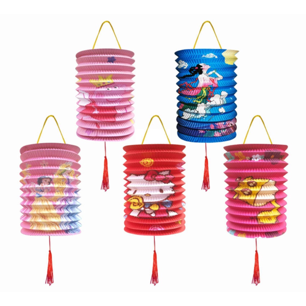 Lồng Đèn Giấy Họa Tiết Hoạt Hình Nhiều Màu Sắc Dùng Trang Trí Lễ Hội