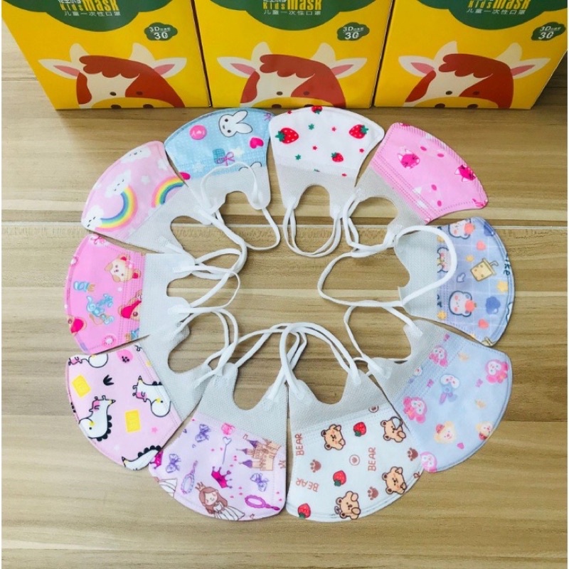 Khẩu trang trẻ em 3d cho bé sơ sinh đến 12 tuổi (mẫu đẹp)