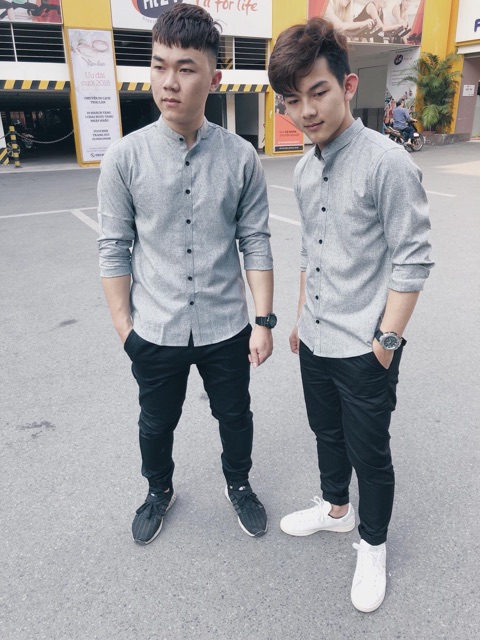 Sơ mi nam cổ tàu phong cách Hàn Quốc | BigBuy360 - bigbuy360.vn