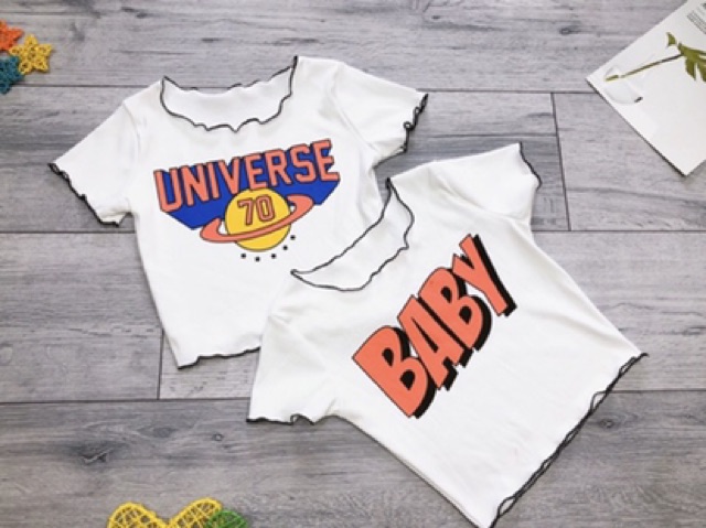 Áo croptop mùa hè viền biên cực hot