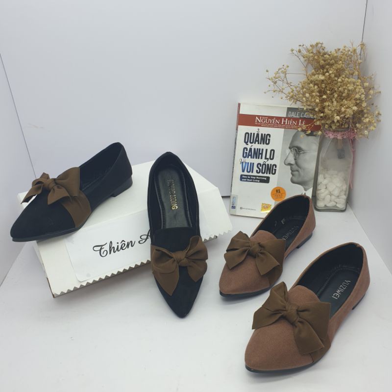 Giầy Búp bê nơ mũi nhọn đế bệt xinh xắn | BigBuy360 - bigbuy360.vn