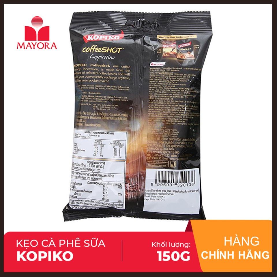 Kẹo cà phê Kopiko Cappuccino Bịch 150g