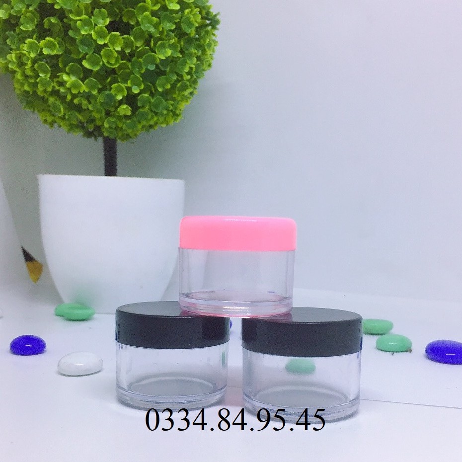10 Hũ nhựa tròn nắp hồng , đen 20g  _ChaiLoHuMyPham