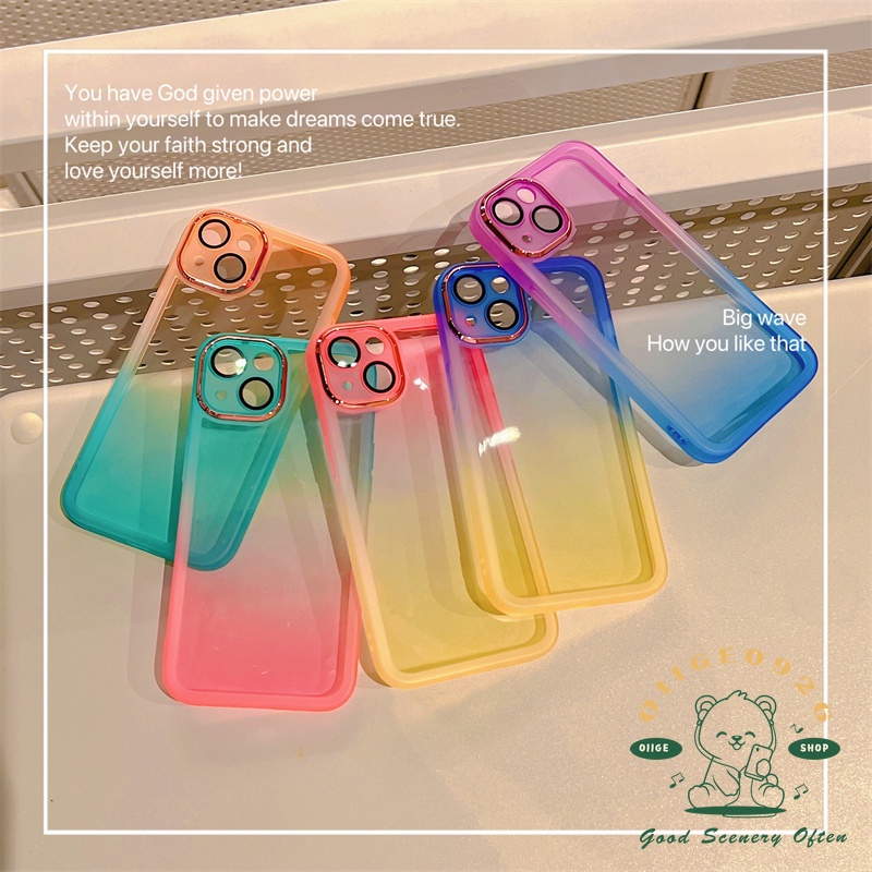 Mới Ốp Điện Thoại TPU Trong Suốt Màu Gradient Chống Rơi Cho Iphone 13 12 11 Pro Max X