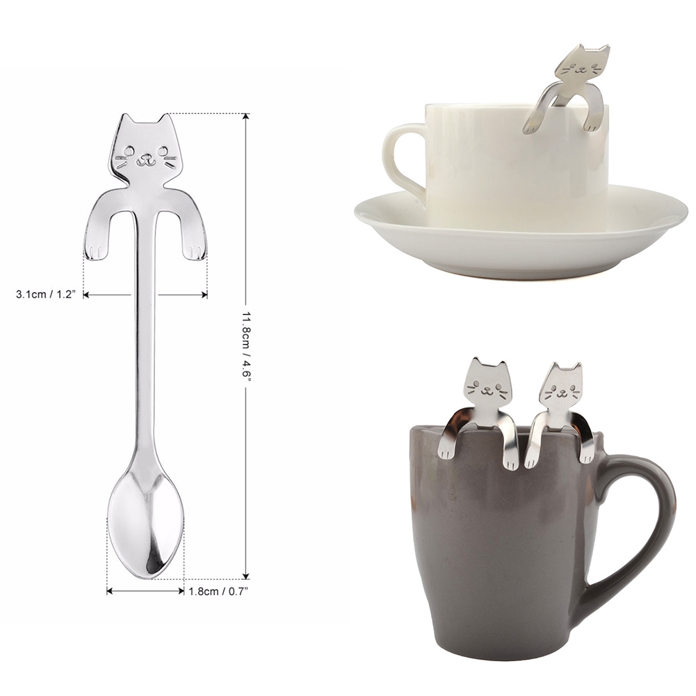 Muỗng Cà Phê Cán Dài Hình Mèo Đáng Yêu Cr1Zm