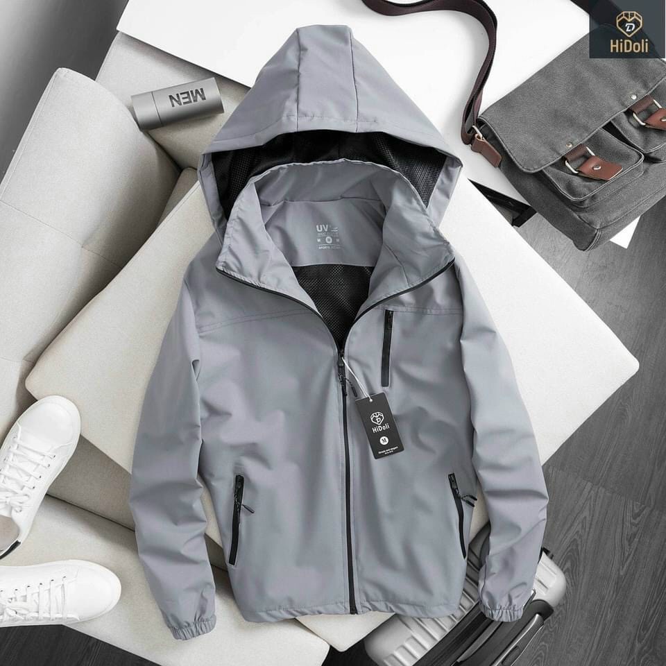 Áo khoác gió nam nữ 2 lớp cao cấp thể thao chống nước có mũ thời trang chống tia uv