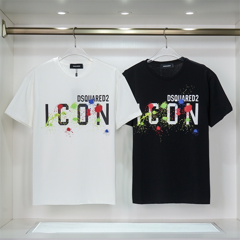 Áo Thun Tay Ngắn In logo DSQUARED 2 Màu Sắc Bắt Mắt Phong Cách Đường Phố