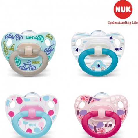 Bộ 2 ti giả NUK Happyday Silicone 0-6m, 6-18m