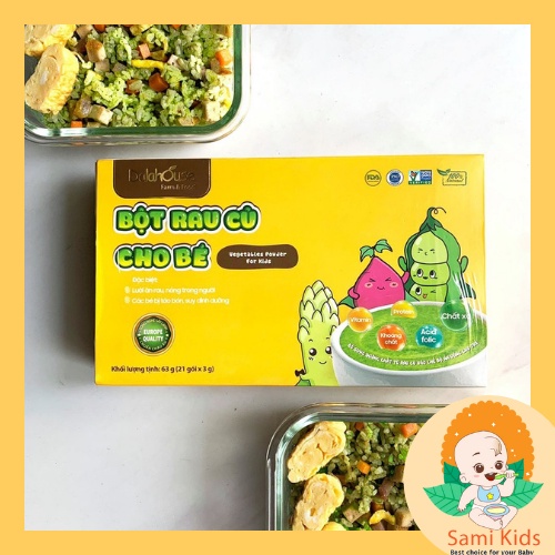 Bột rau củ sấy lạnh Dalahouse cho bé ăn dặm, bột vị cải xoăn kale, bó xôi SAMI KIDS