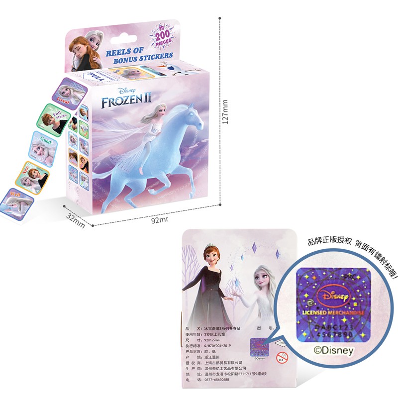 Cuộn 200 Sticker Khen Thưởng Cho Bé - Cuộn giấy dán trang trí đồ vật cơ thể hình công chúa Disney đáng yêu，Bộ Sưu Tập Hình Dán Siêu Nhân Spiderman Công Chúa Elsa Bé Cực Thích