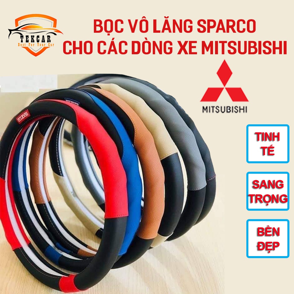 Bọc vô lăng, bọc da tay lái sparco cho xe Mitsubishi Mirage, Lancer, Zinger, Pajero Sport, Triton, Outlander, Grandis